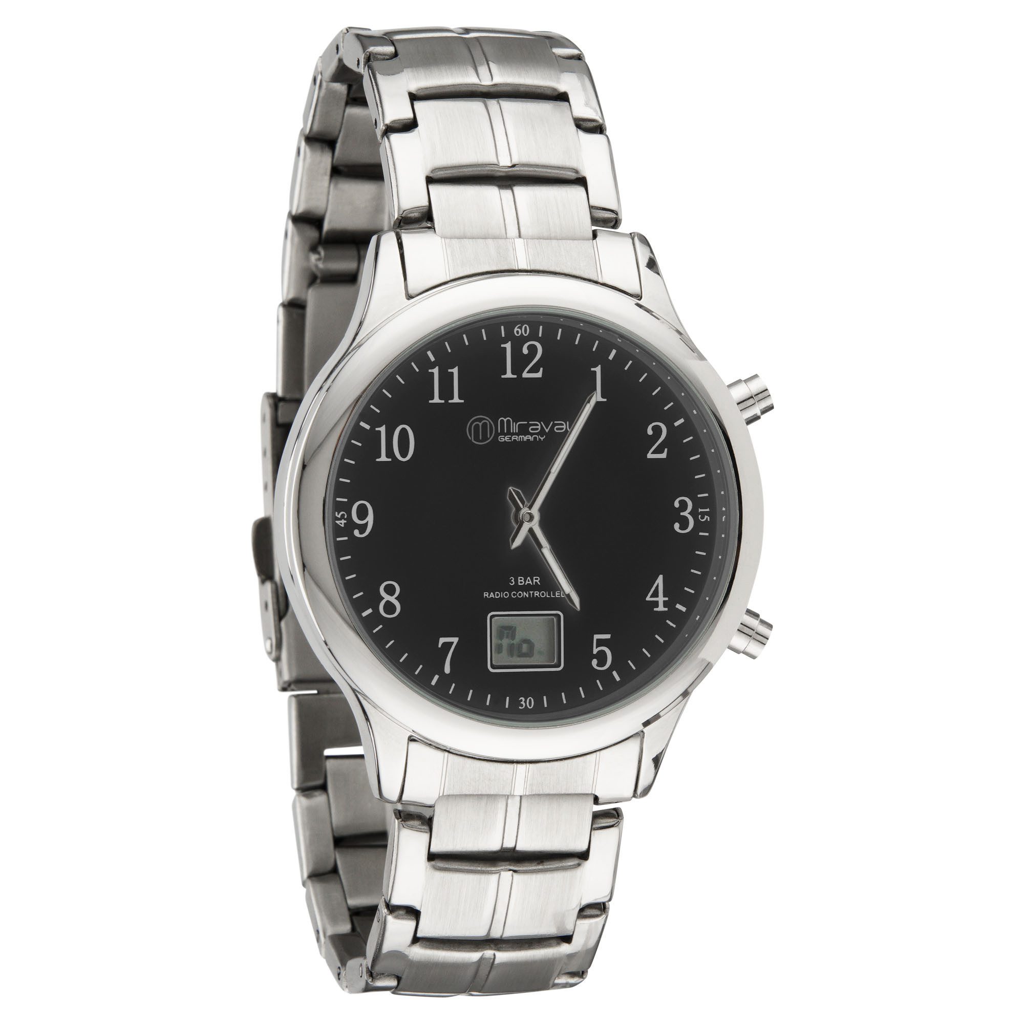 Miraval Quarzuhr Miraval Funk Armbanduhr mit Edelstahlarmband, japanisches Quarzuhrwerk Funkuhr 41 mm