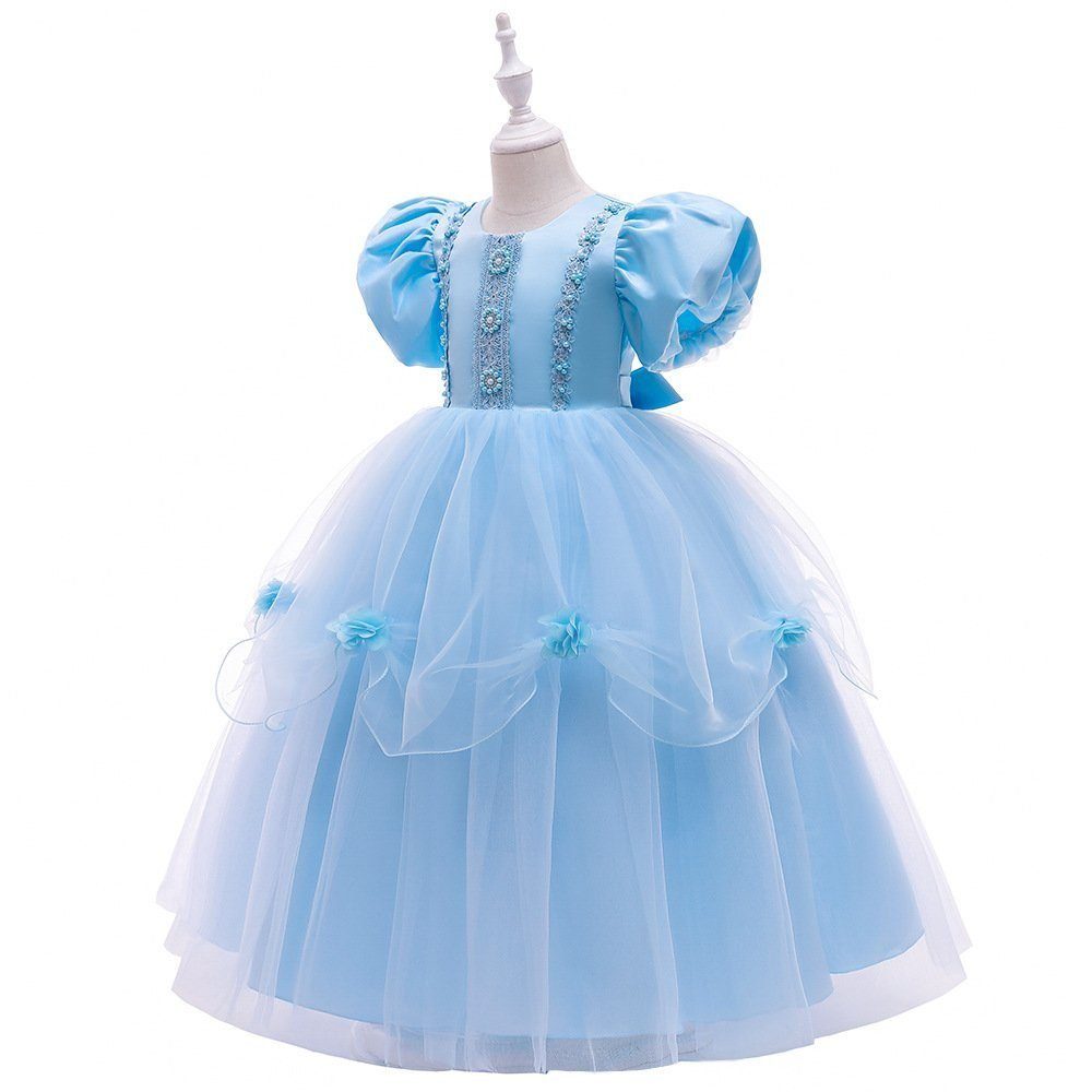 Puffärmel Spitze Prinzessin LAPA Perlen mit und Kleid Abendkleid Mädchen