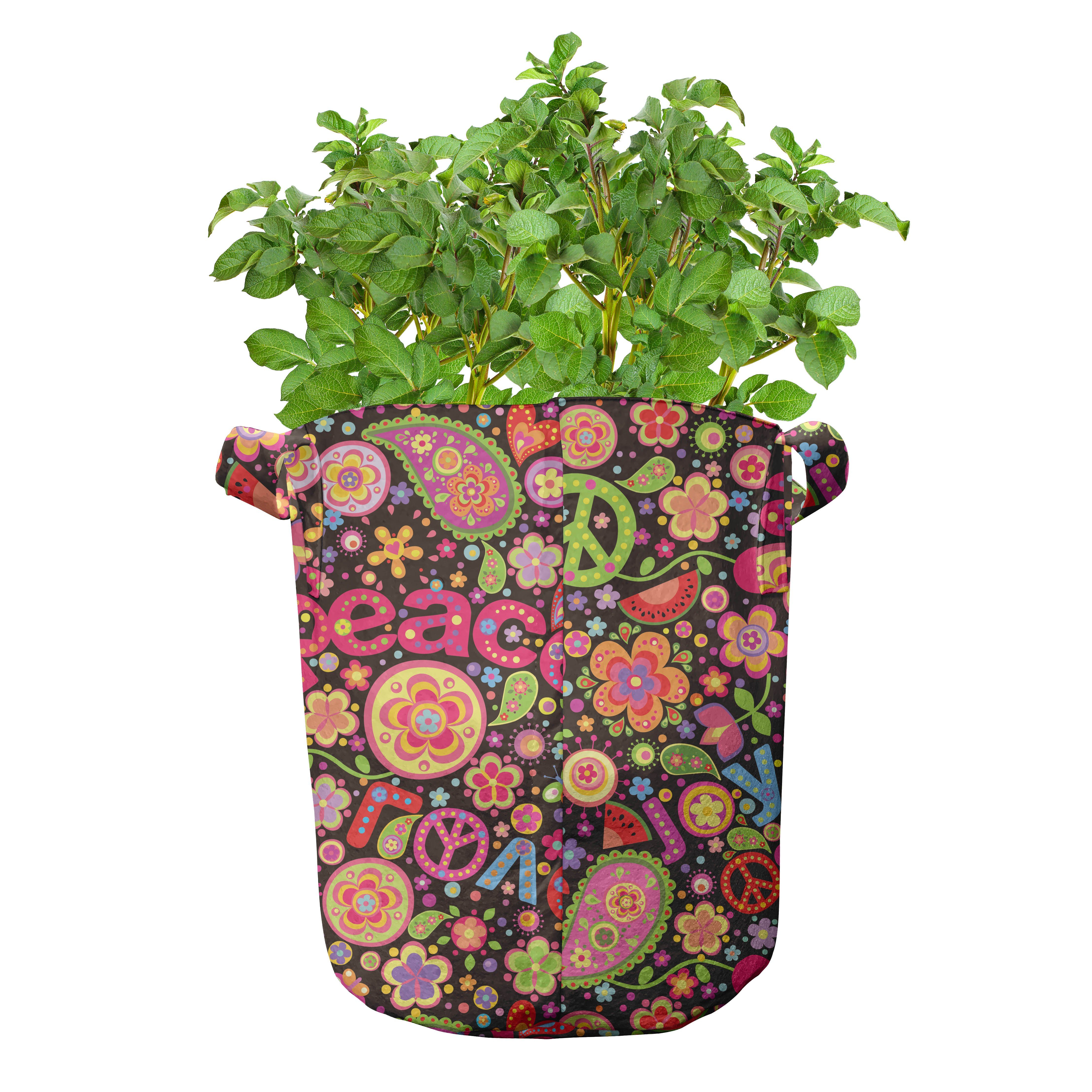 Abakuhaus Pflanzkübel hochleistungsfähig Stofftöpfe toll Pflanzen, Griffen für mit Hippie-Paisley-Blätter