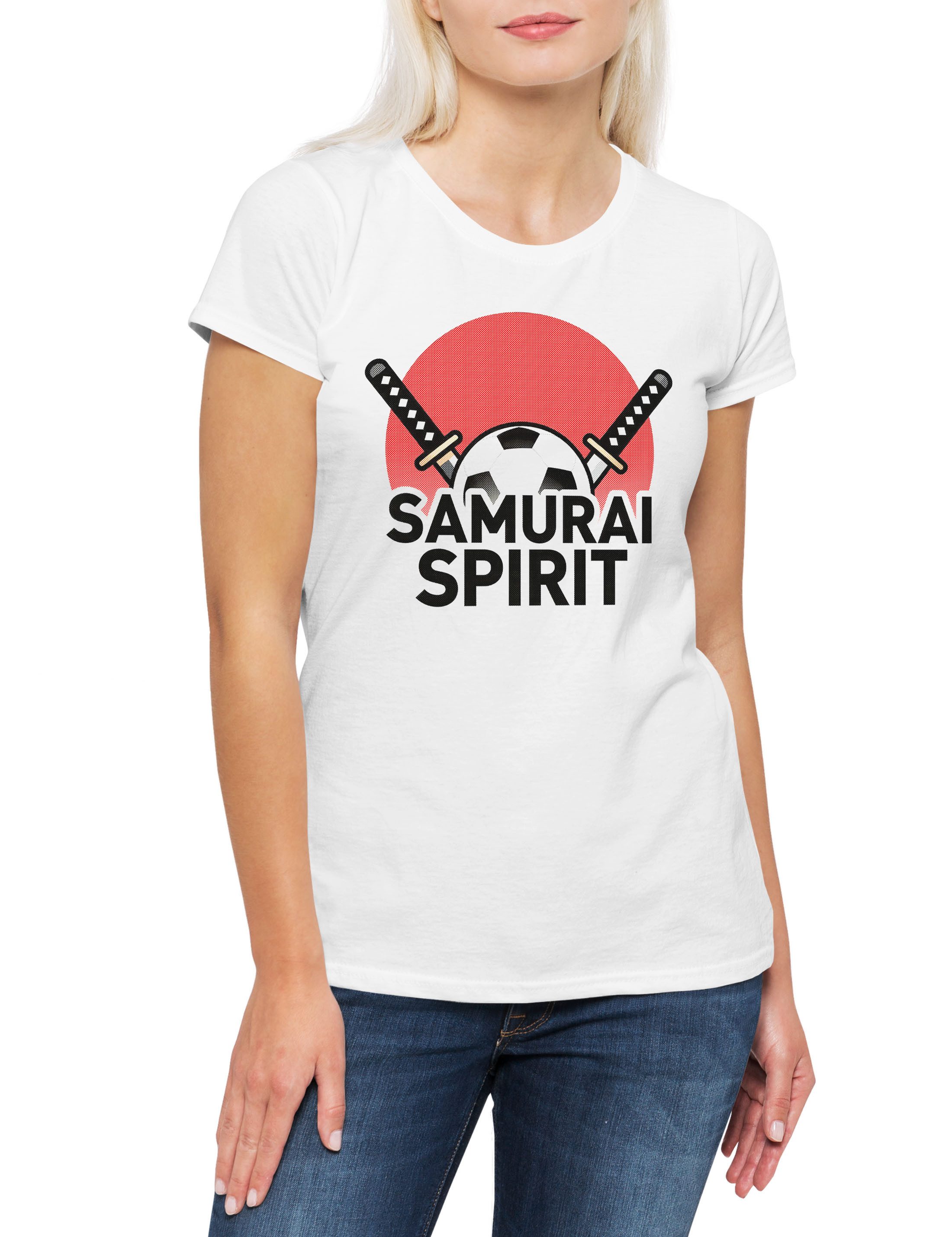 Urban Backwoods Print-Shirt Team Japan 2 Damen T-Shirt Nipponurai Sakura Fußball WM Soccer (1-tlg) Football Turnier 2026 Weltmeisterschaft