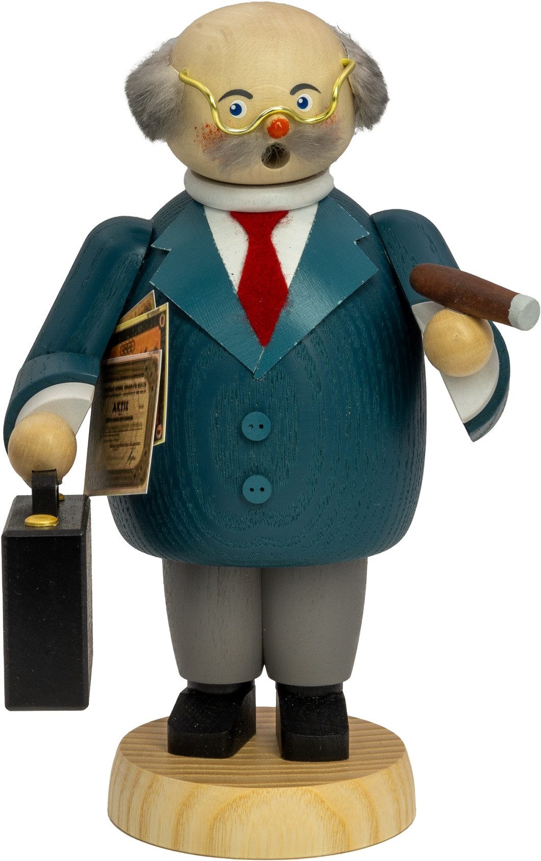 Seiffener Volkskunst Räuchermännchen Seiffener Volkskunst eG Räuchermann Banker, (1 St), Handarbeit aus dem Erzgebirge