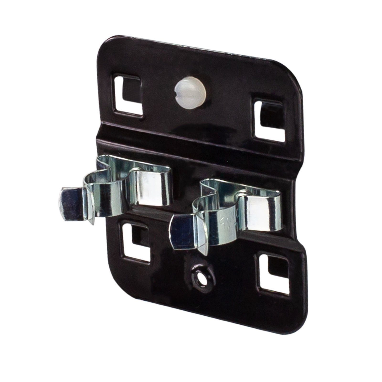 PROREGAL® Werkzeughalter Werkzeugklemme doppelt für Lochplatte, Ø6mm, Weissaluminium