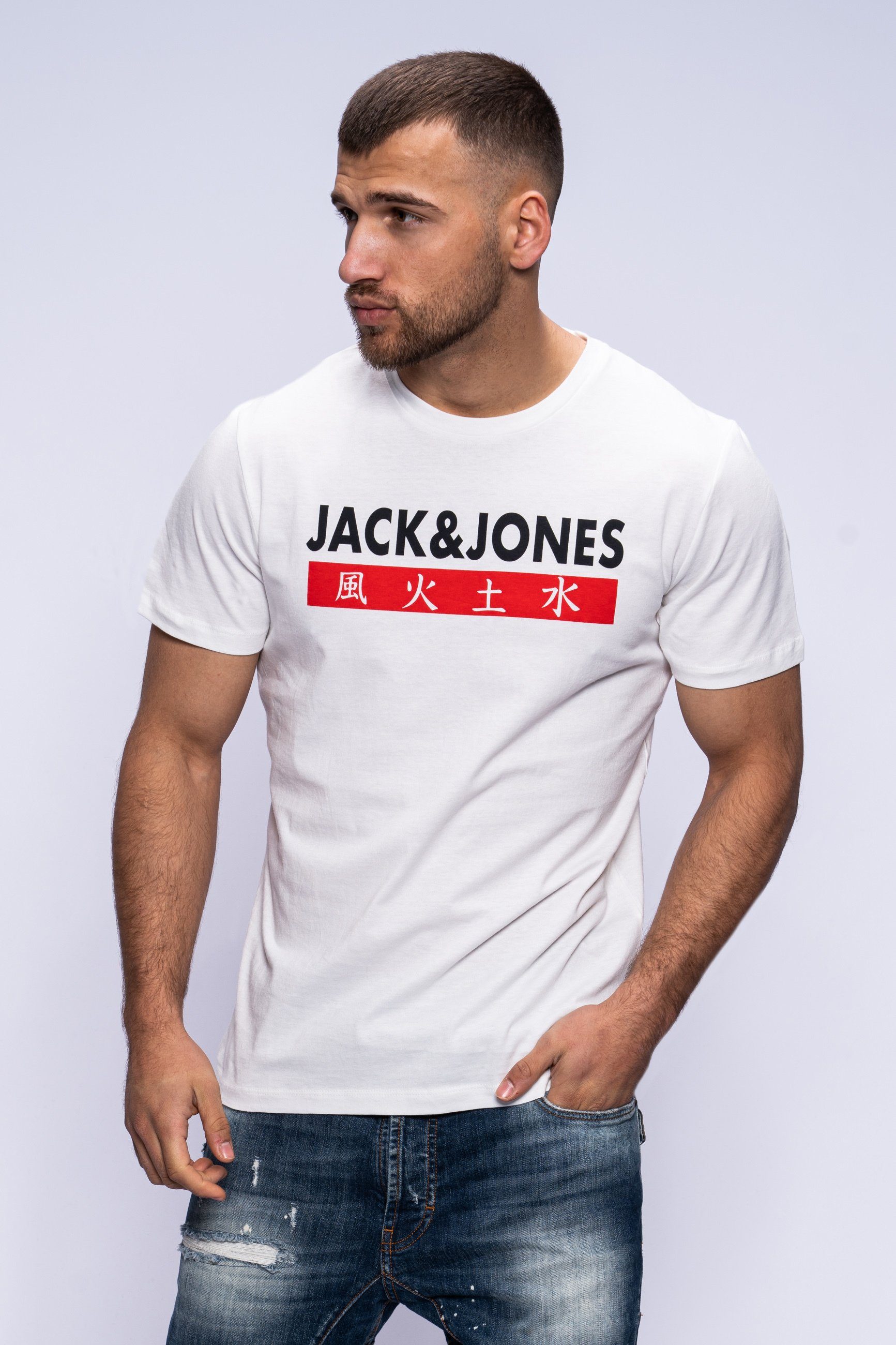 Jack & Jones Print-Shirt ELEMENTS TEE SS CREW NECK Kurzarmshirt aus Baumwol günstig online kaufen