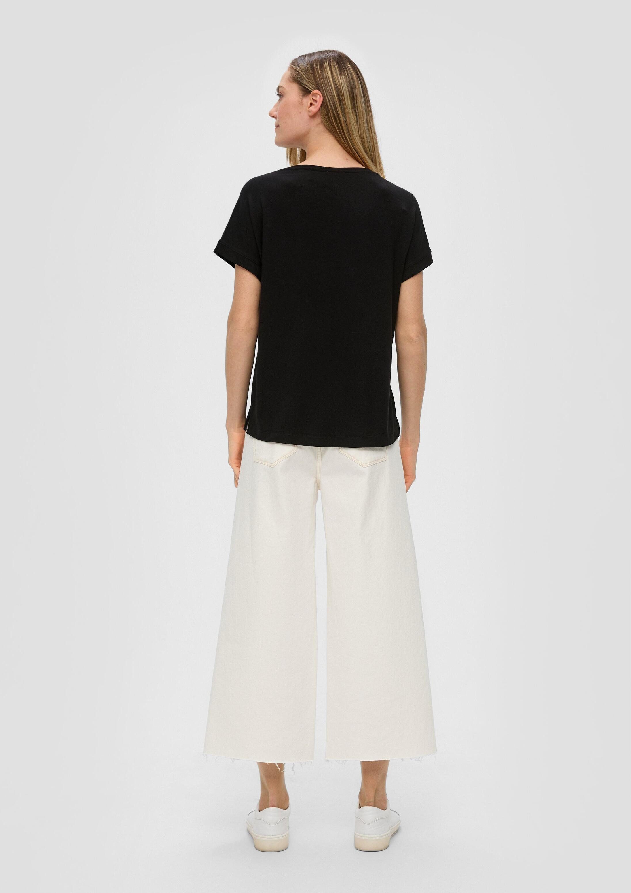 s.Oliver Kurzarmshirt T-Shirt T-Shirt mit Pailletten