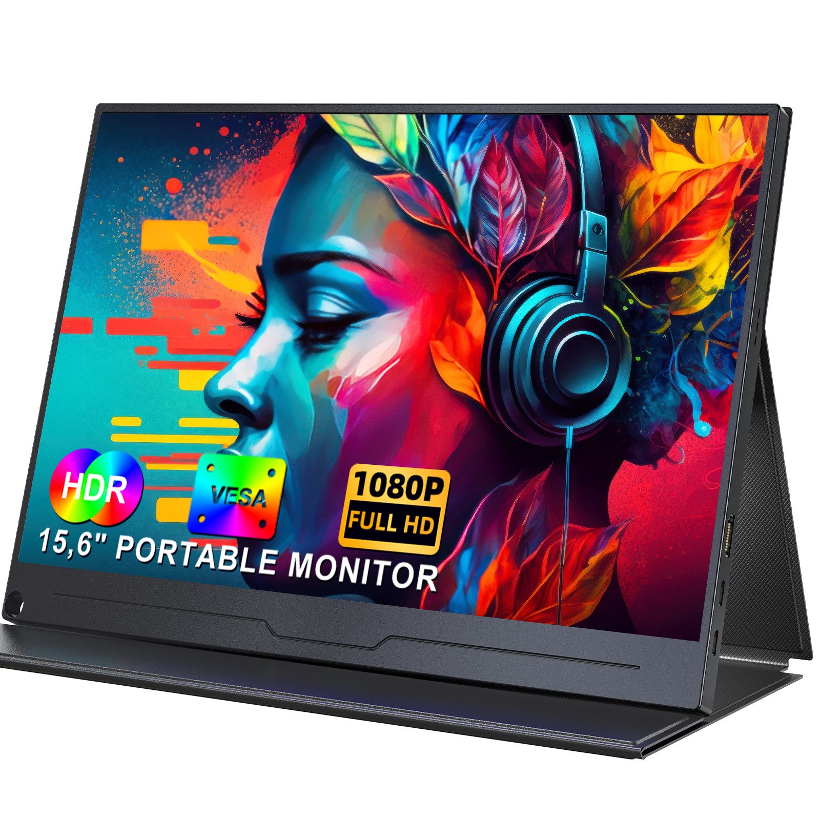 UPERFECT Upgrade des tragbaren 15,6-Zoll-VESA-Monitors mit 1080P-Display Portabler Monitor (39,62 cm/15.6 ", 1920x1080 px, Full HD, 25 ms Reaktionszeit, 60 Hz, IPS, Tragbarer Monitor, Gaming Monitor)