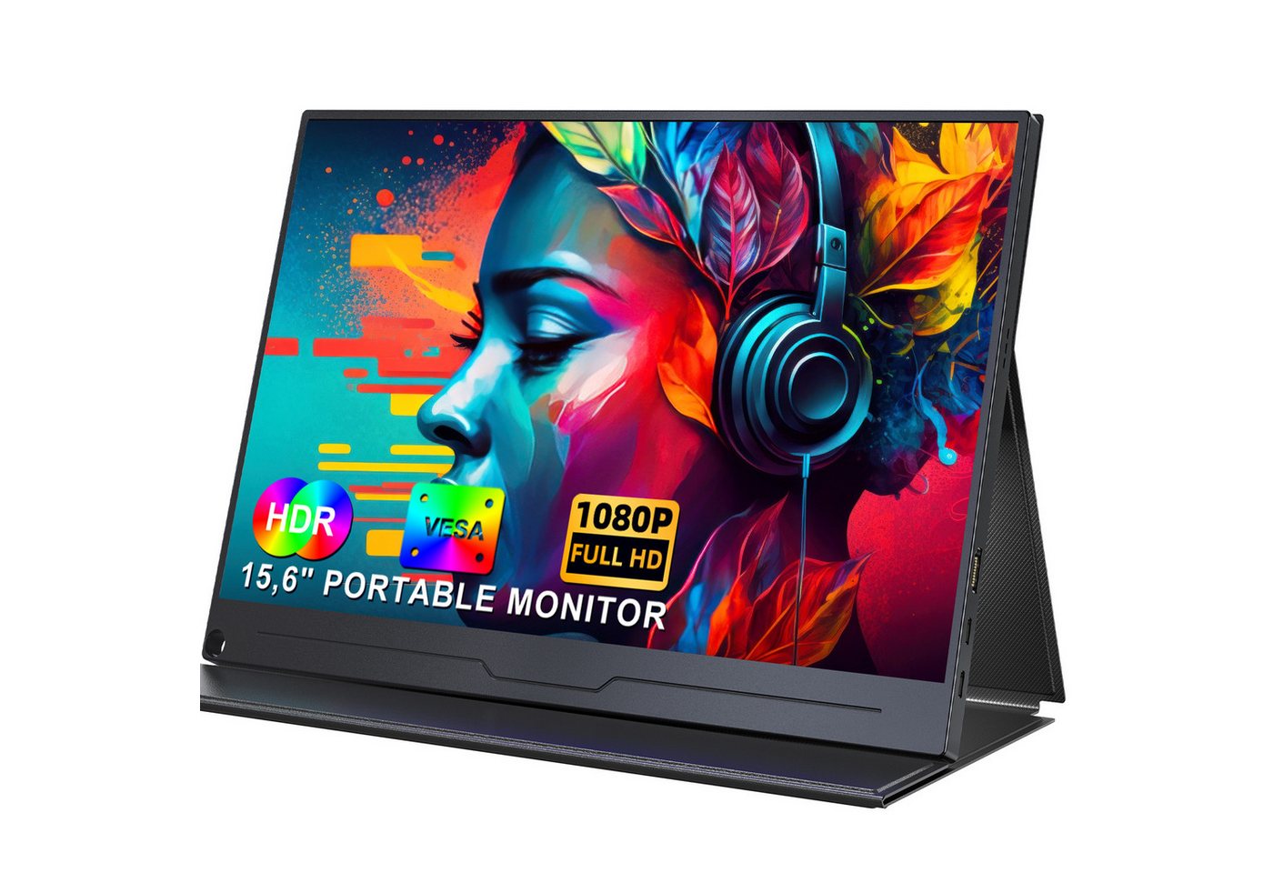 UPERFECT Upgrade des tragbaren 15,6-Zoll-VESA-Monitors mit 1080P-Display Portabler Monitor (39,62 cm/15.6 ", 1920x1080 px, Full HD, 25 ms Reaktionszeit, 60 Hz, IPS, Tragbarer Monitor, Gaming Monitor)