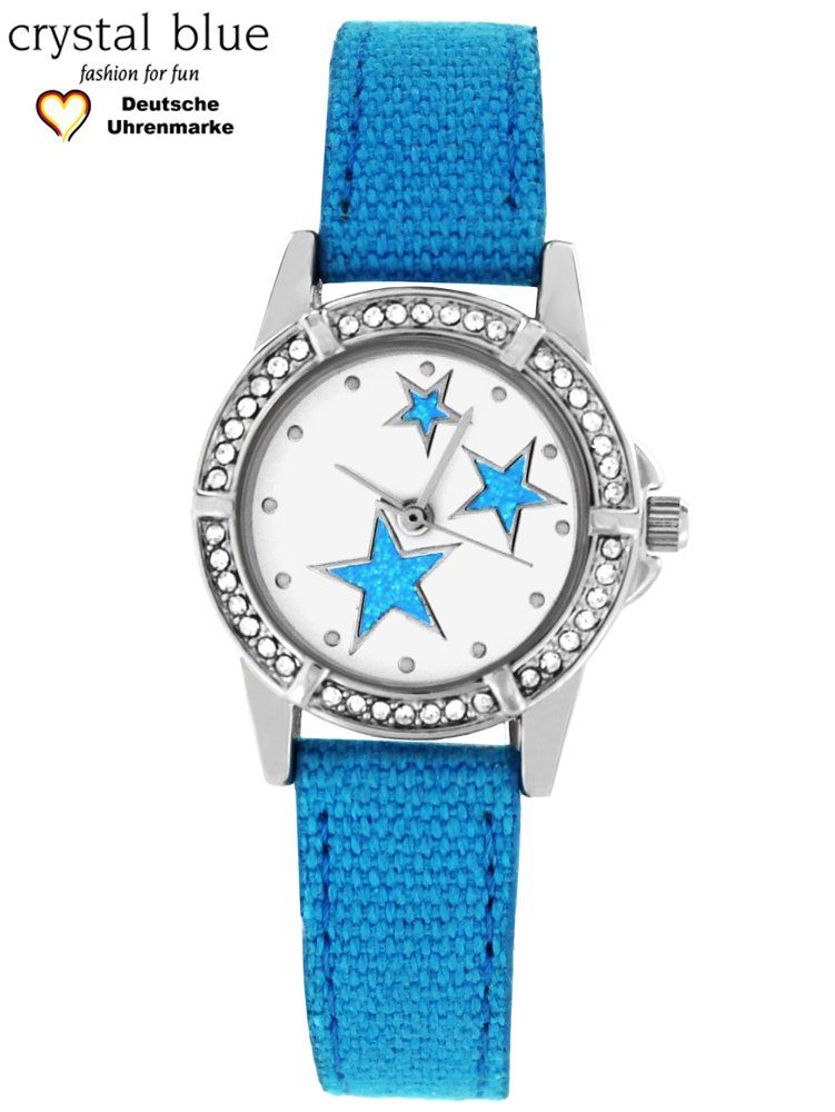 Time Versand Glitzersteinen Gratis & Kinder Quarzuhr Pacific mit funkelnden Sternen Armbanduhr Stoffarmband,