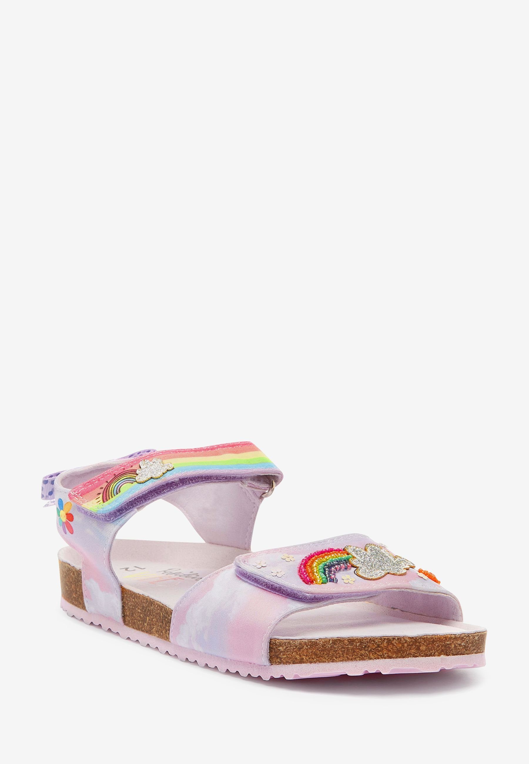 Next Sandalen mit Korkbett Riemen verstellbaren Sandale (1-tlg) Lilac Unicorn Purple und