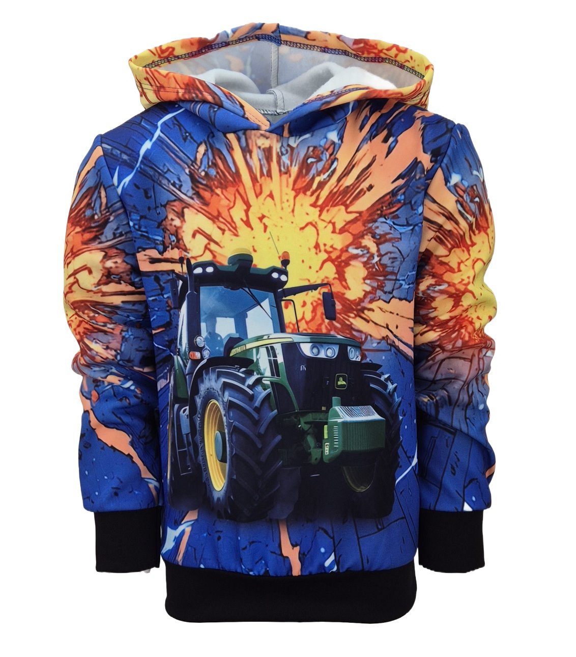 Fashion Boy Kapuzensweatshirt Sweatshirt Langarm-Shirt mit Trecker Druck JST1