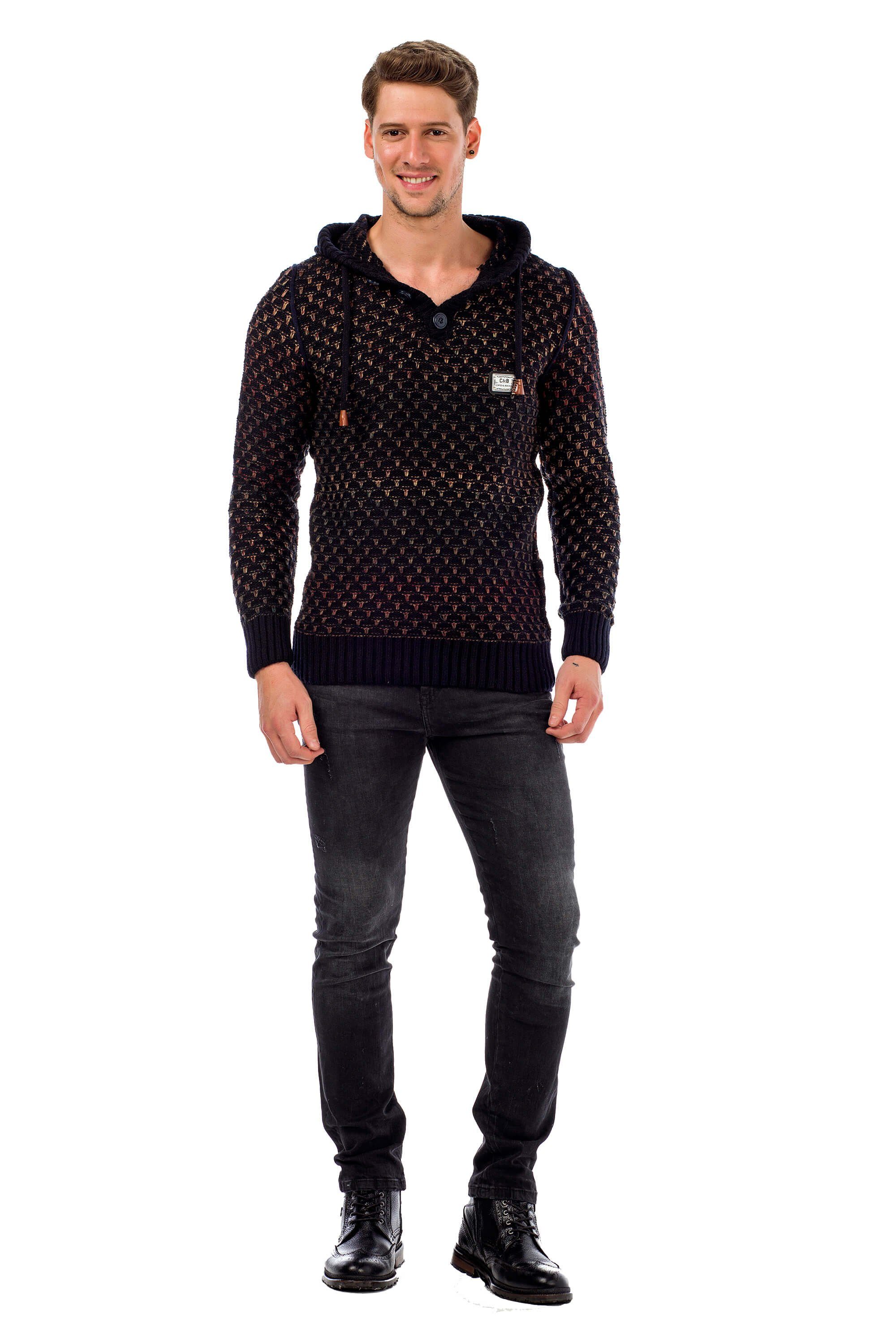 Cipo & Baxx Kapuzensweatshirt mit coolem Muster braun