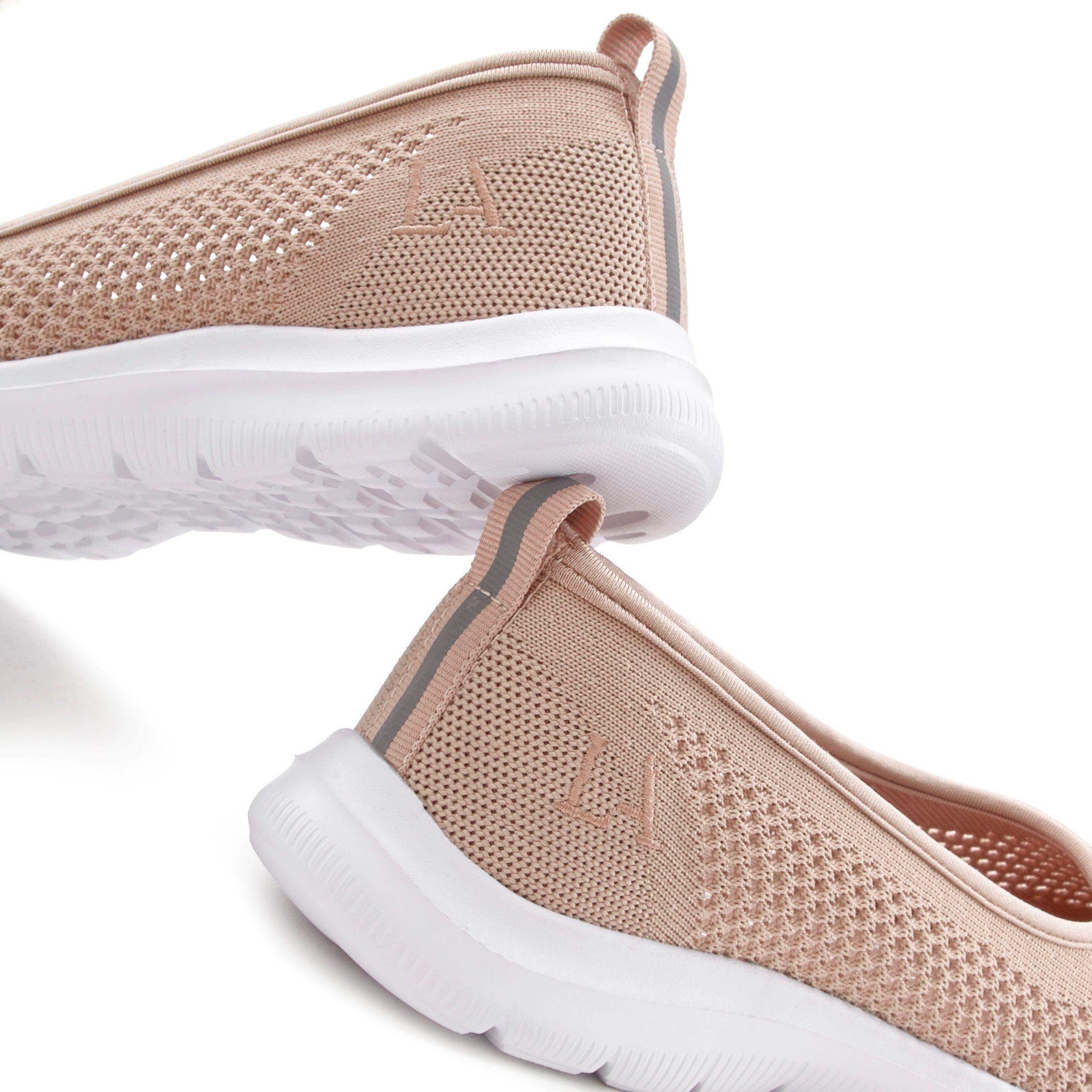 Mesh, aus rosé Sneaker VEGAN weicher Slipper,Freizeitschuh ultraleichter Ballerinas Innensohle LASCANA