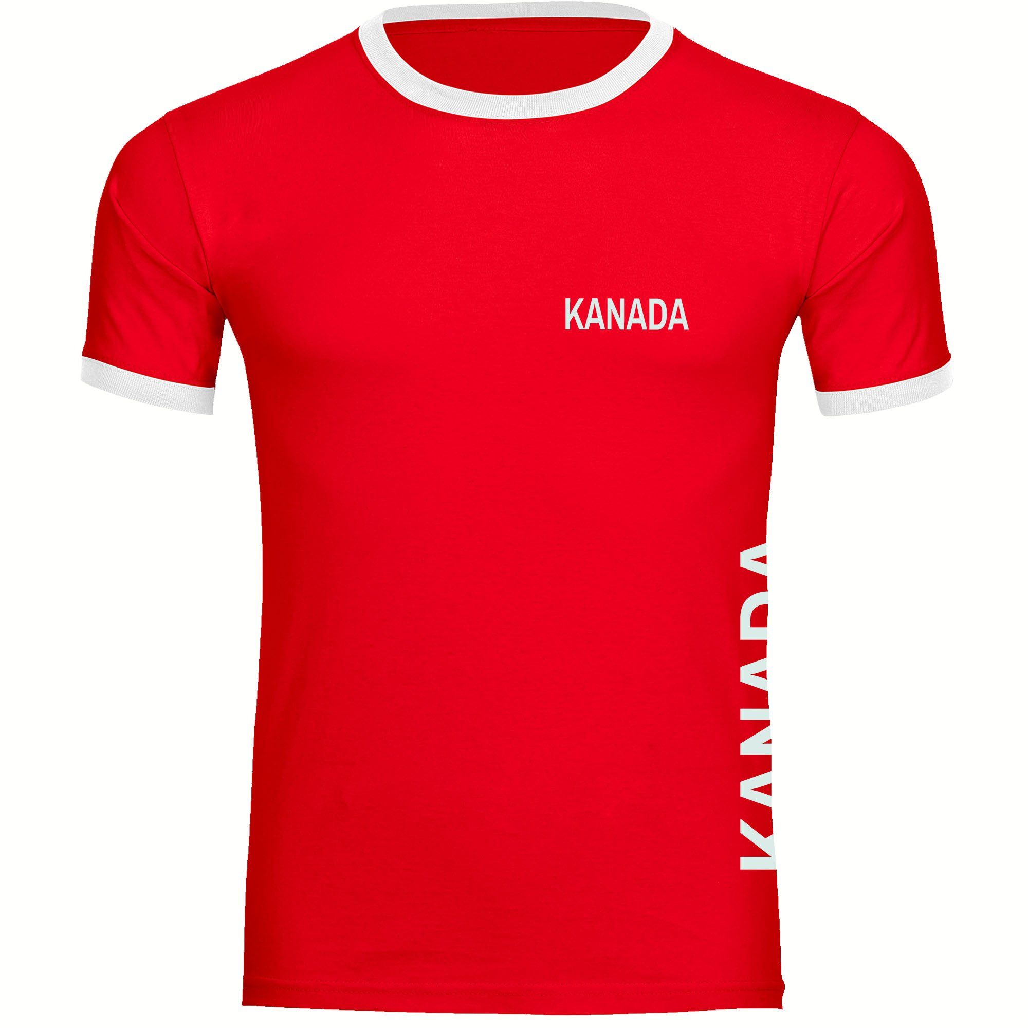 multifanshop T-Shirt Kontrast Kanada - Brust & Seite - Männer