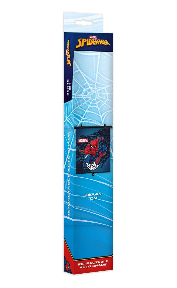 Seven Polska Autosonnenschutz SPIDERMAN Rollo, ausziehbarer Schattenspender, 1 Stück, 36 x 45 cm