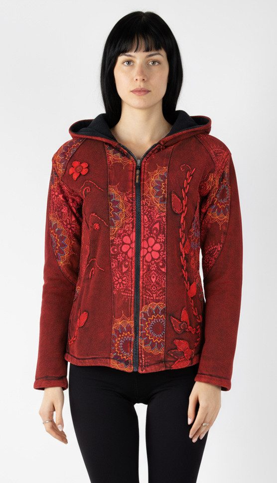 Guru-Shop Langjacke Goa Patchwork Jacke, bestickte Boho.. alternative Bekleidung