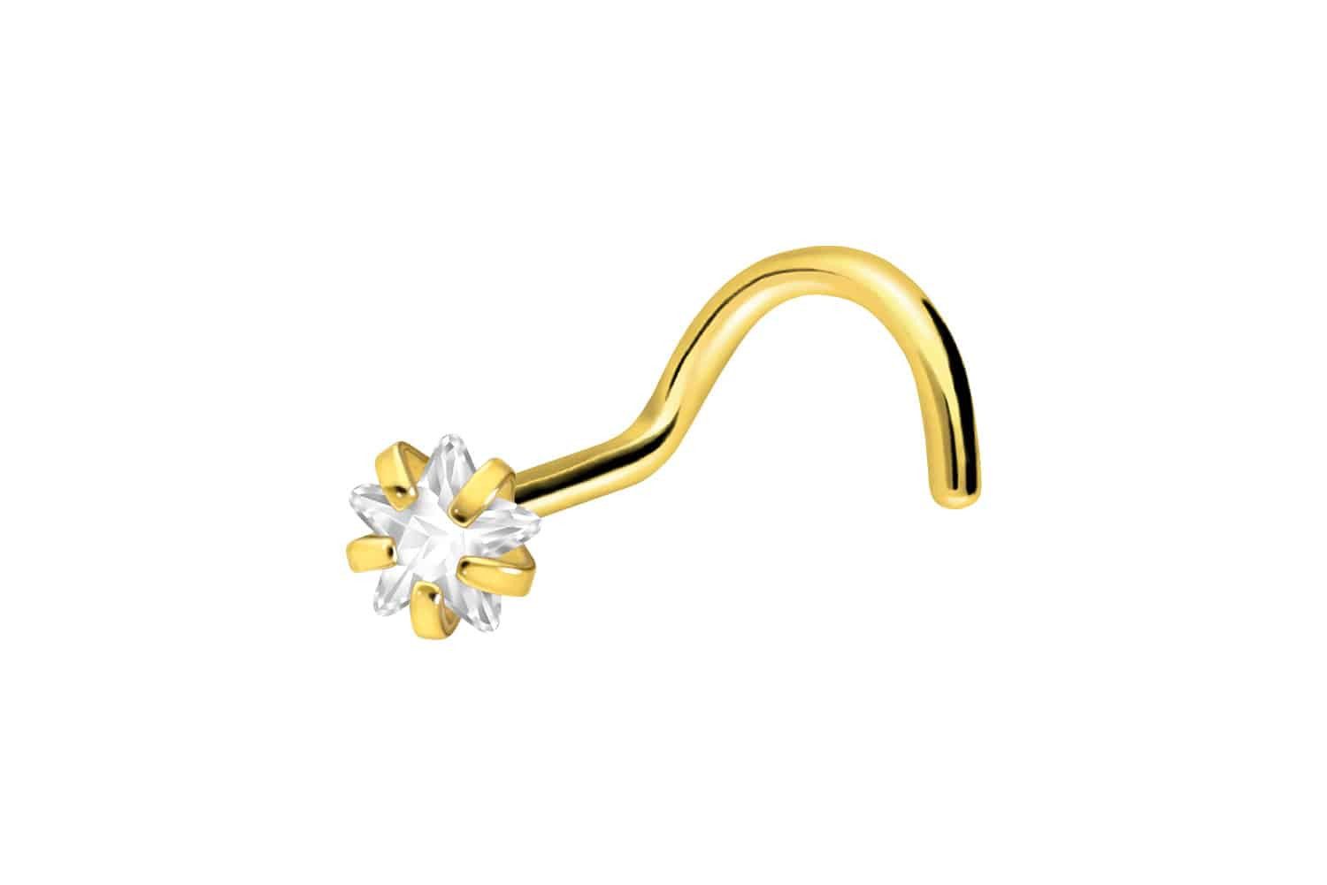 PIERCINGLINE Nasenpiercing Titan Nasenstecker Spirale EINGEFASSTER KRISTALL günstig online kaufen