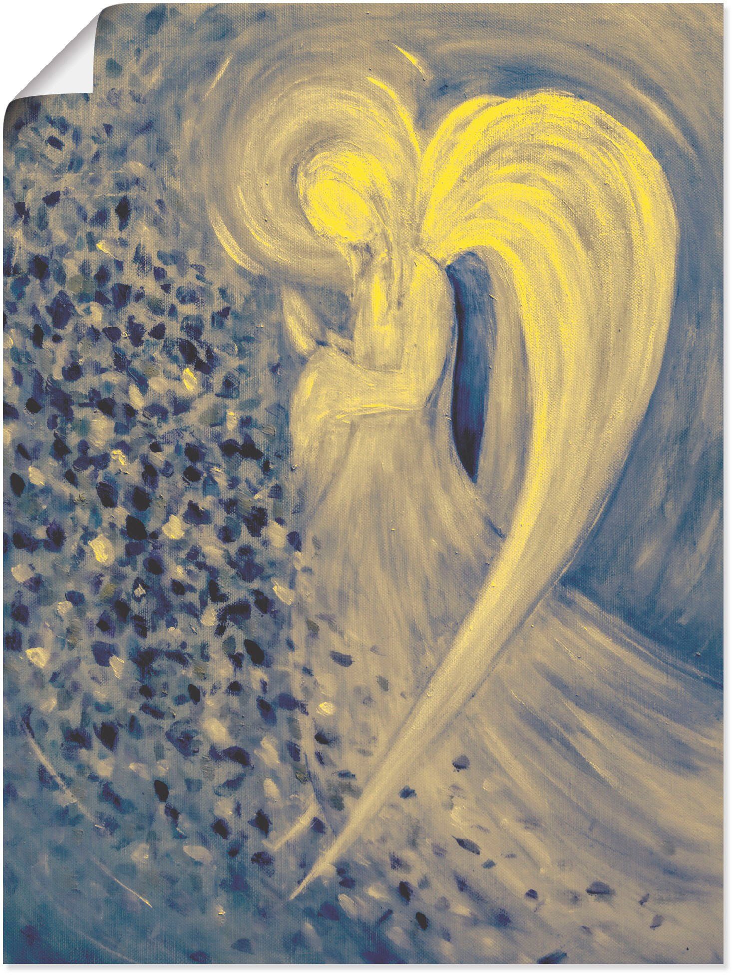 Wandaufkleber in St), oder als Artland Alubild, (1 Wandbild versch. Leinwandbild, Größen der Nacht, Engel Religion Poster
