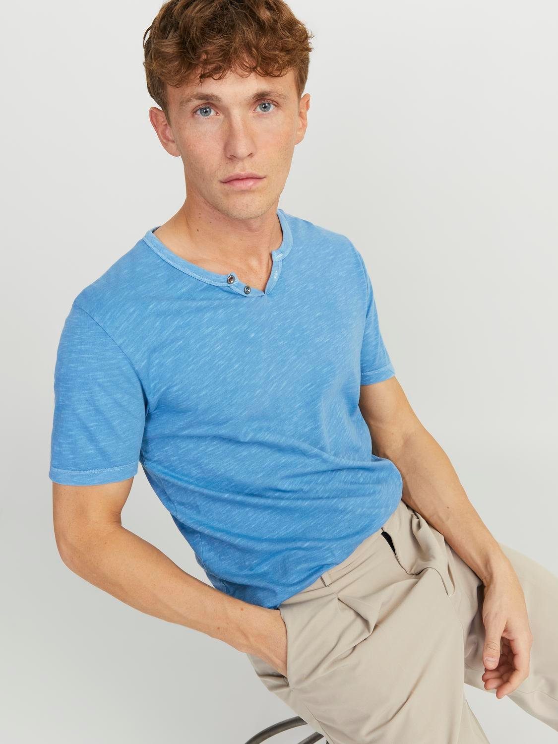 Jack & Jones T-Shirt JJESPLIT NECK günstig online kaufen