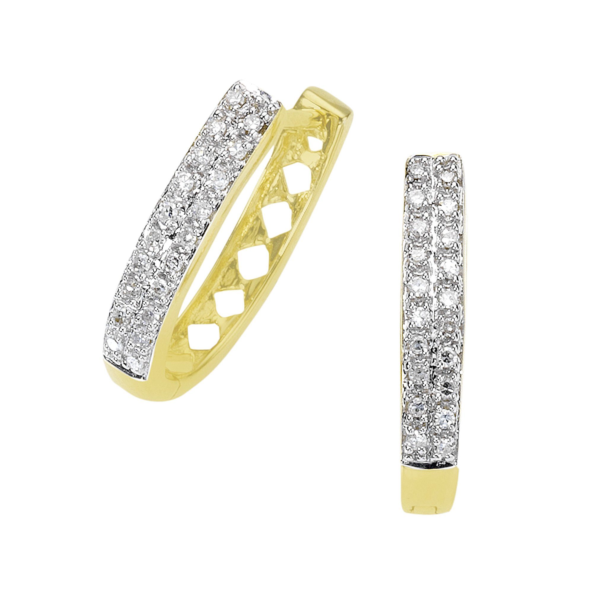 Diamonds by Ellen K. Paar Creolen Gold 585 zweifarbig mit 40x Diamant zus. günstig online kaufen