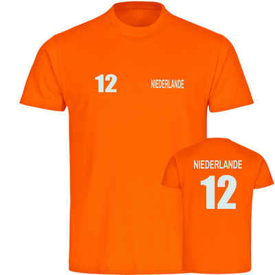 multifanshop T-Shirt Herren Niederlande - Trikot 12 - Männer