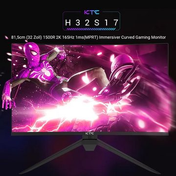 KTC H32S17 Curved-Gaming-Monitor (2560x1440 px, UWQHD, 1 ms Reaktionszeit, 165 Hz, HVA, QHD 165Hz HVA Curved 1500R)
