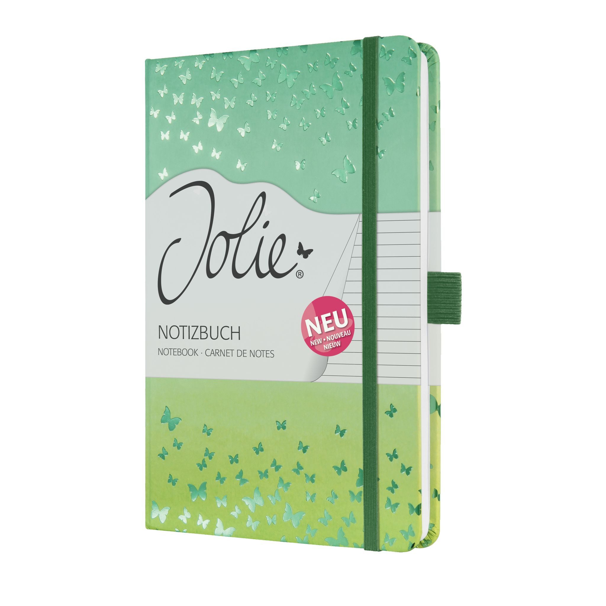 Notizbuch SIGEL JN347 Notizbuch Jolie - Butterfly Confetti Lime - liniertt - 80