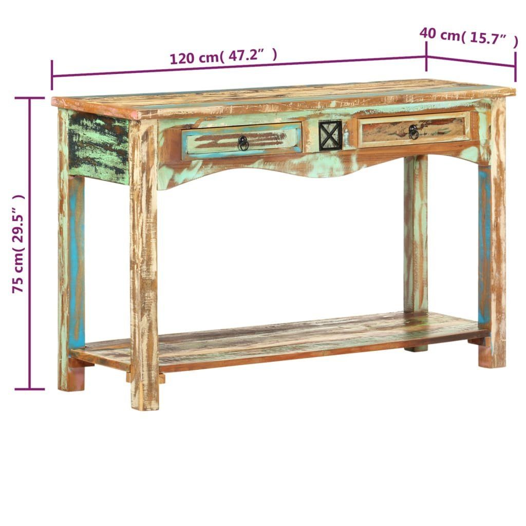 Beistelltisch Altholz 120x40x75 Massiv Konsolentisch cm furnicato