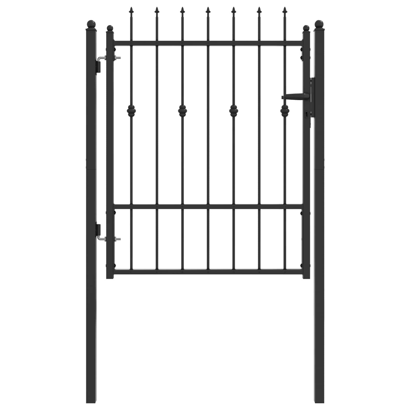 vidaXL Gartentor Zauntor ASTEN 100 x 125 cm Metall Schwarz Abschließbar
