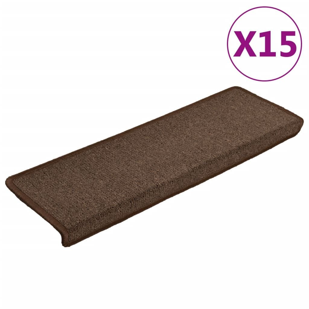 vidaXL Stufenmatte Stufenmatten 15 Stk. 65x21x4 cm Braun Rechteckiger Rand, günstig online kaufen