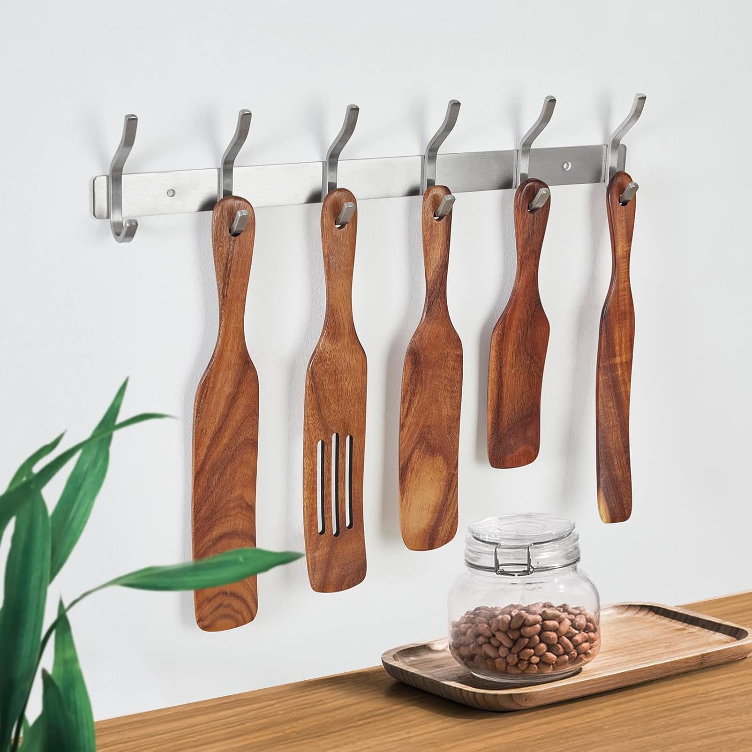 BlingBin Wandgarderobe 4/6 Haken Kleiderhaken Wand Hakenleiste Garderobenhaken 2er Set (2 Stück, 2 St., 2pcs), Handtuchhaken Wandmontage Gebürstet ca. 30kg