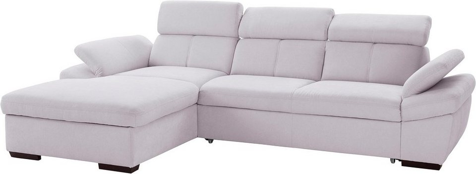 exxpo - sofa fashion Ecksofa Salerno, inklusive Kopfteil- und  Armteilverstellung, wahlweise mit Bettfunktion, Wahlweise mit Bettfunktion  und Bettkasten