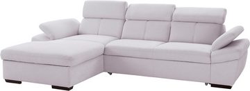 exxpo - sofa fashion Ecksofa Salerno, inkl. Kopf- und Armteilverstellung, wahlweise mit Bettfunktion, L-Form