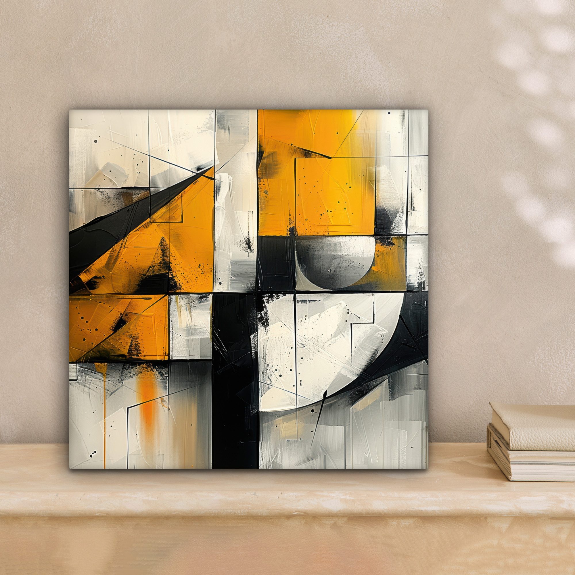 OneMillionCanvasses® Leinwandbild Gelb - Abstrakt - Modern - Formen, Fotodr günstig online kaufen