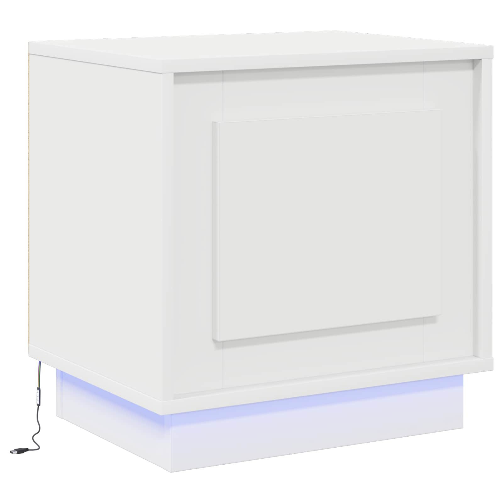 vidaXL Nachttisch Nachttisch Weiß 44 x 34,5 x 45 cm Holzwerkstoff (1-St)