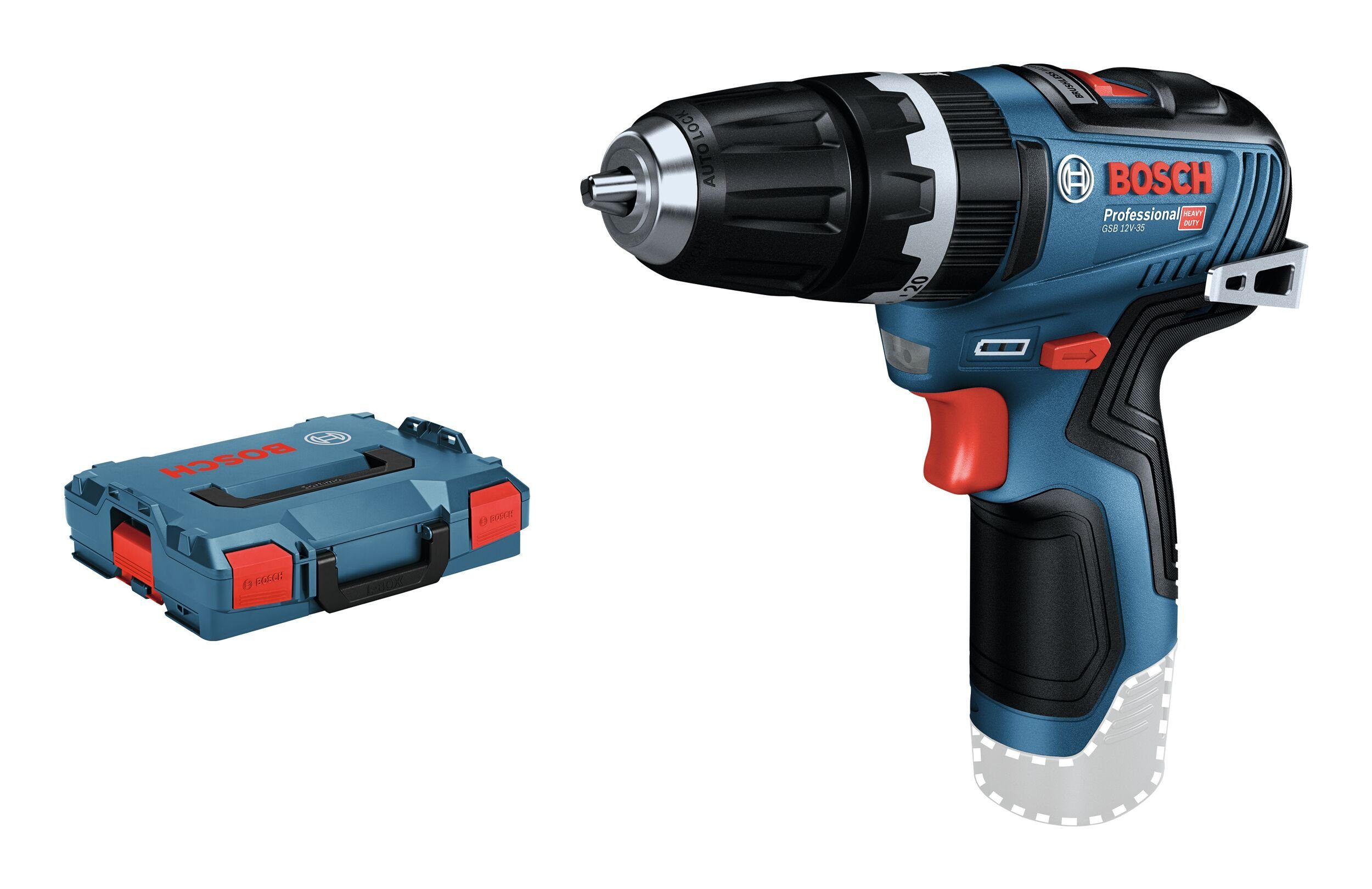 Bosch Professional Akku-Schlagbohrschrauber GSB 12V-35, 12 V, Ohne Akku - in L-BOXX 102