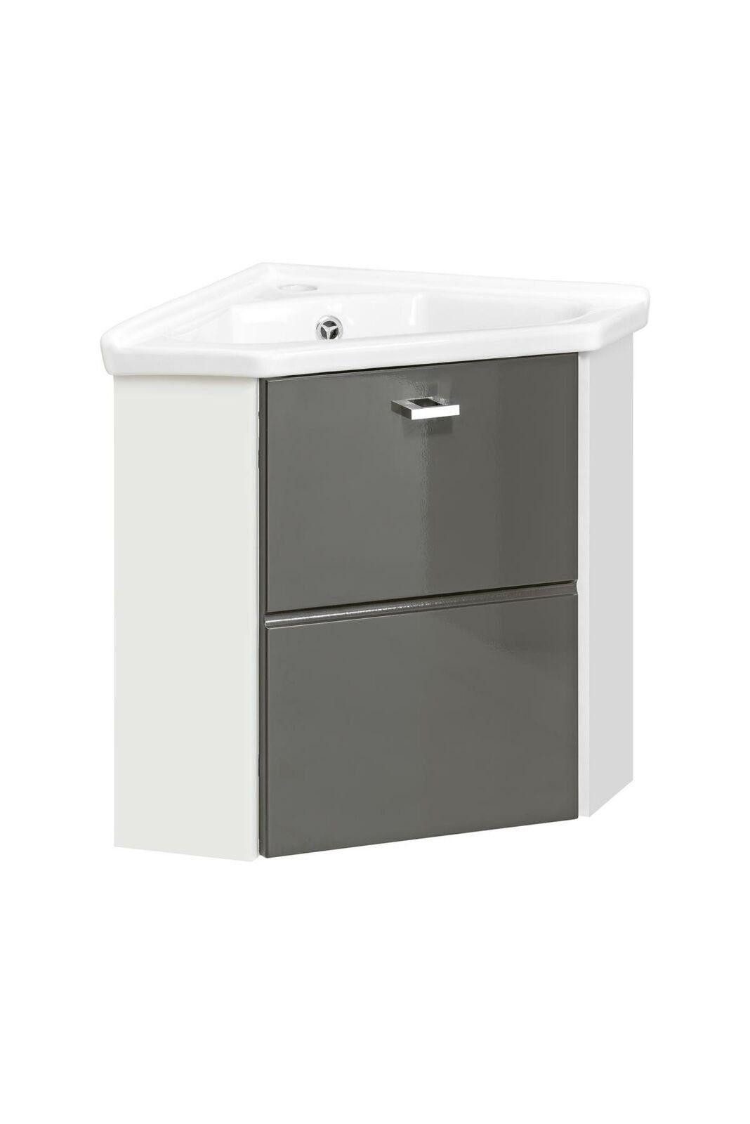 JVmoebel Waschtisch Eck Waschtisch mit Unterschrank 40 cm Ecke Becken Раковини Keramik, Made in Europa