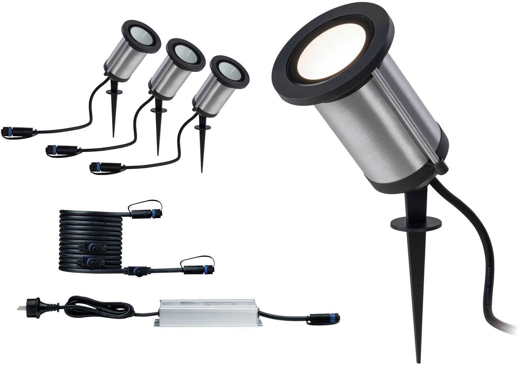 Paulmann LED Gartenstrahler Plug & LED Shine, 24V & Warmweiß, integriert, Plug LED-Modul, 3000K Shine, 6W IP65 fest