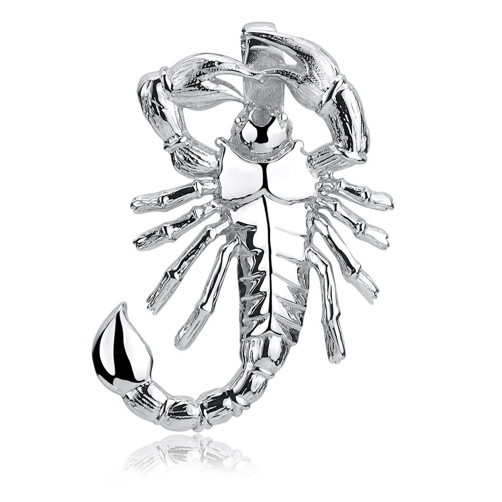 Materia Kettenanhänger Herren Silber Skorpion Sternzeichen KA-370, 925 Sterling Silber, rhodiniert