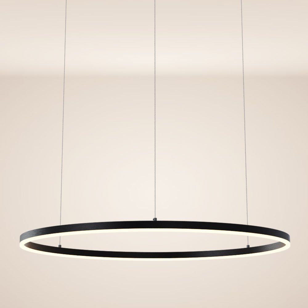 s.luce Pendelleuchte LED Pendelleuchte Ring 100 direkt oder indirekt 5m Abhängung Schwarz, Warmweiß