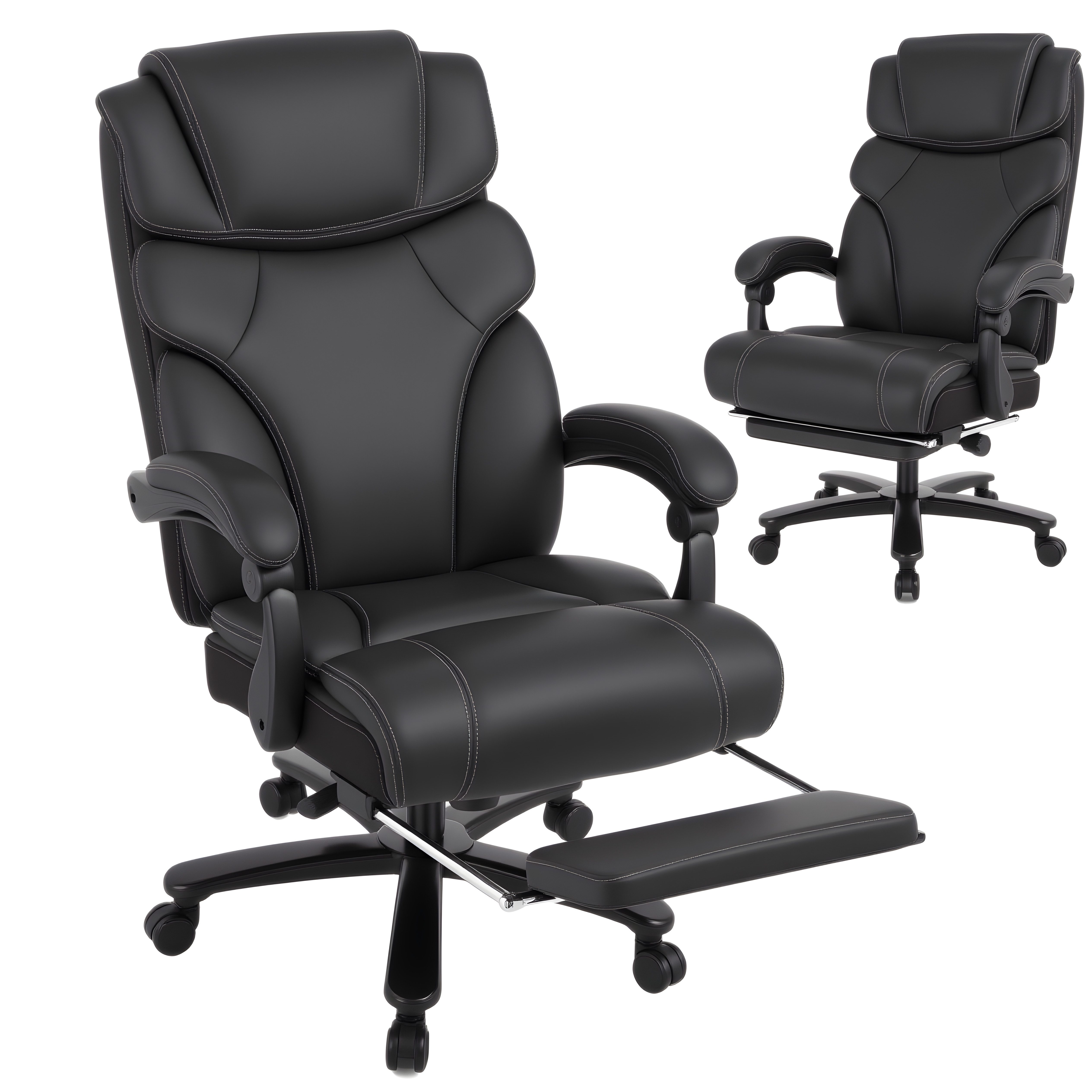 AISALL Bürostuhl Chefsessel PU mit Fußstütze, günstig online kaufen
