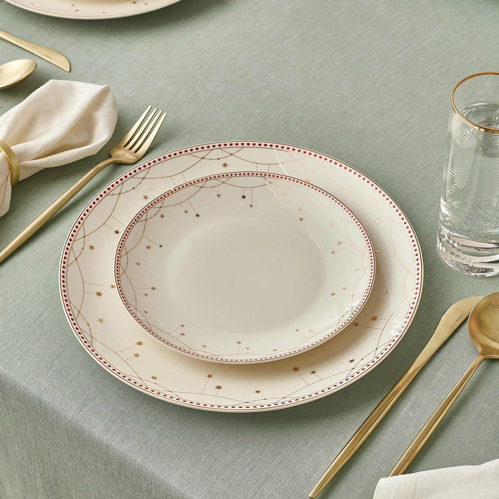 Karaca Geschirr-Set Karaca Elegance Bone Festival Tafelservice 24-tlg. für 6 Personen, 6 Personen, KNOCHENPORZELLAN – Bild 4 von 5