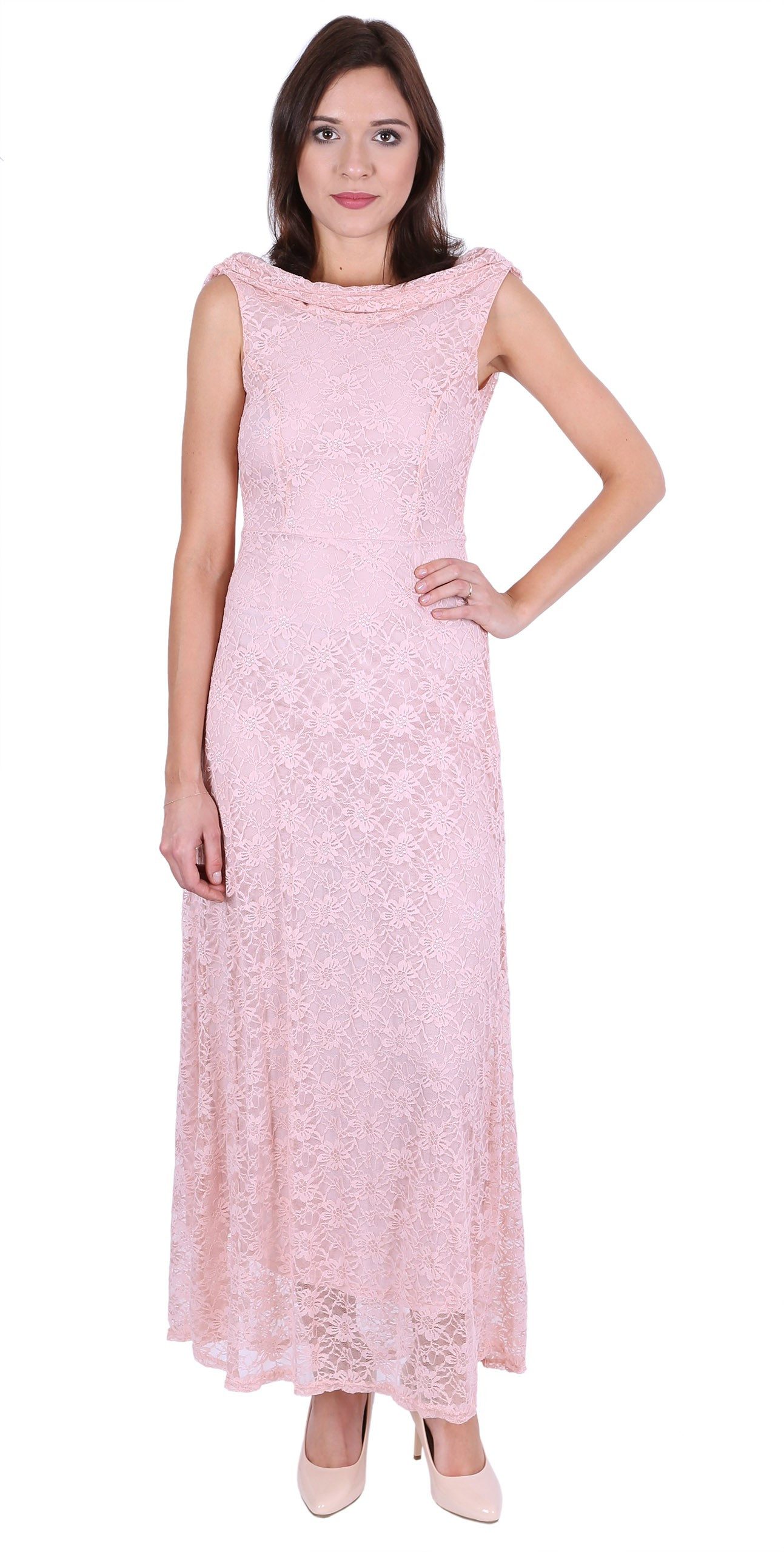 Spitzenkleid John Zack Pinkes Maxikleid aus Spitze M
