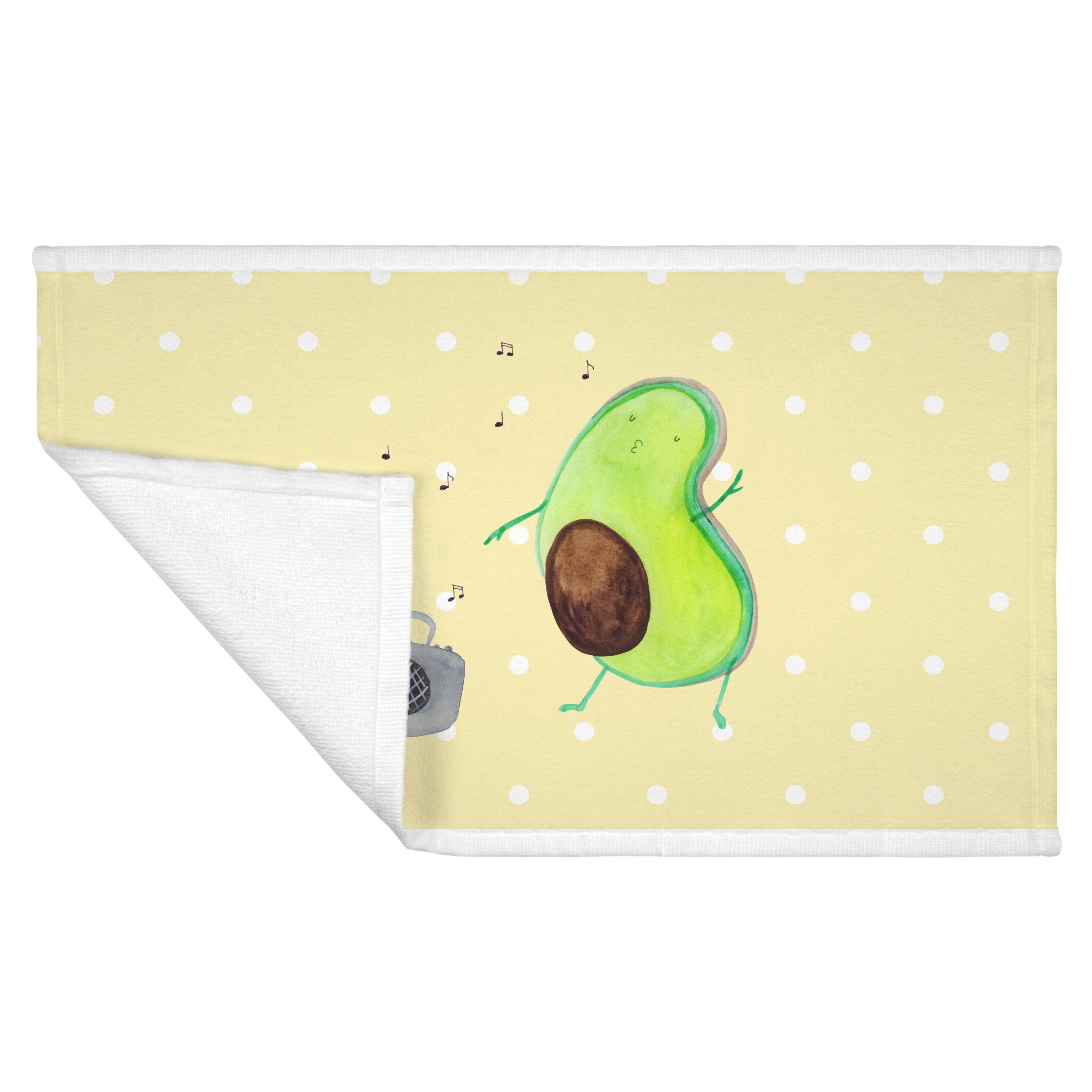 & Handtuch Kinder - tanzt Geschenk, Mrs. Panda Gelb Handtu, - Avocado (1-St) Pastell Reisehandtuch, Mr.