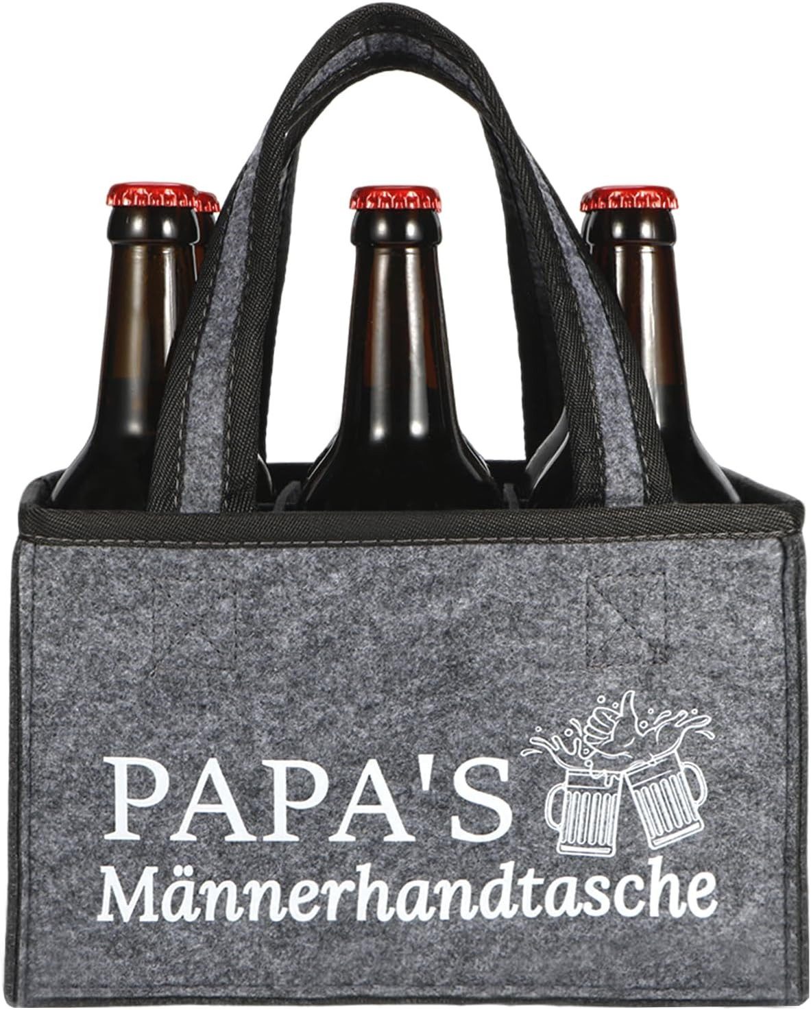 FOUORTUNATE-BEE Flaschenträger Bierträger für Papa – Praktische Tragetasche als Geschenk, Herren Bier-Tragetasche als Vatertags- oder Geburtstagsgeschenk
