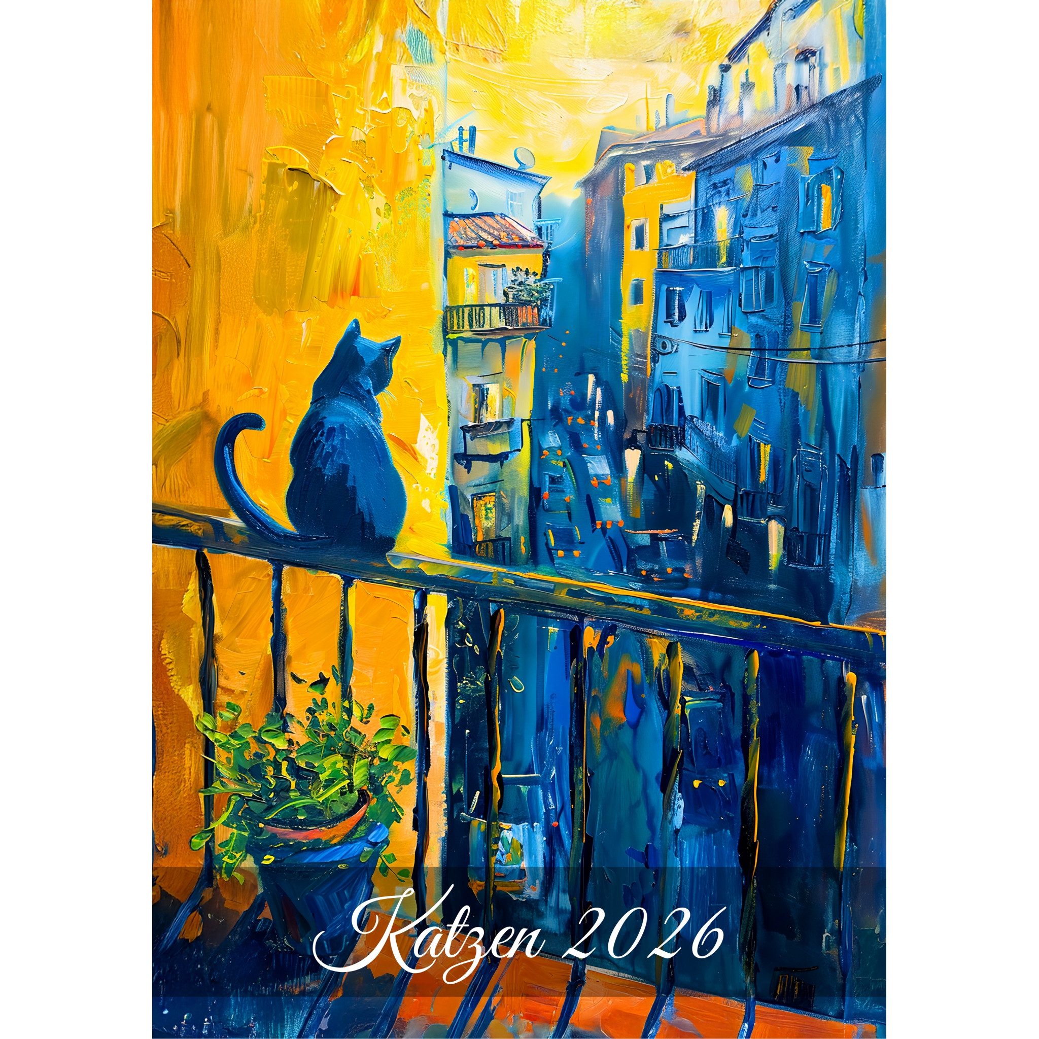 raxxa Wandkalender Katzen 2026 - hoch