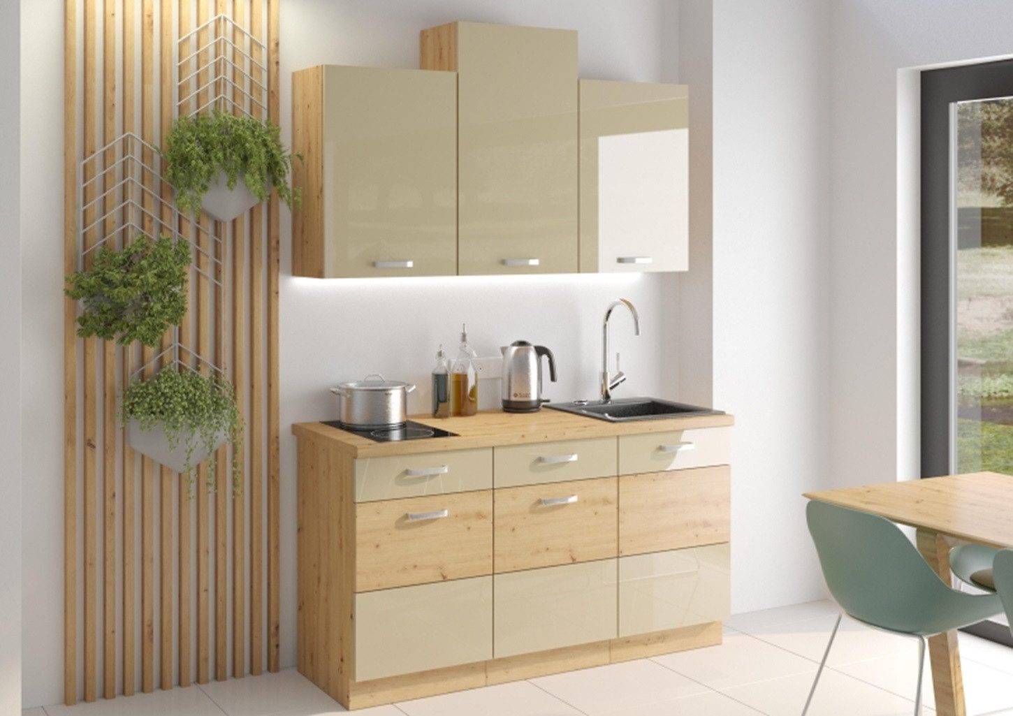 ROYAL24_MARKT Küchenzeile - Entdecken Sie die Vielseitigkeit und Eleganz von Küche 150, Vielseitig - Ergonomisch - Innovatives Design.