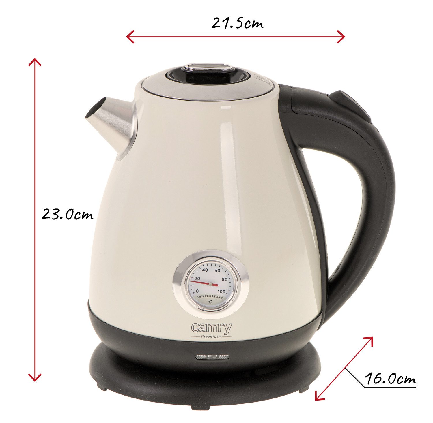 Camry Wasserkocher Camry CR 1344c Wasserkocher 1,7 Liter creme – Bild 4 von 5