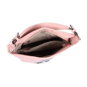 ITALYSHOP24 Schultertasche Damen Totenkopf Shopper Tasche, als Beuteltasche, Crossover & Umhängetache tragbar