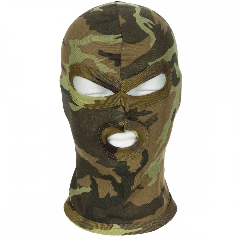 MFH Schlupfmütze Balaclava, (Packung) % Baumwolle CZ-tarn, dünn, 3-Loch, 100 dünn