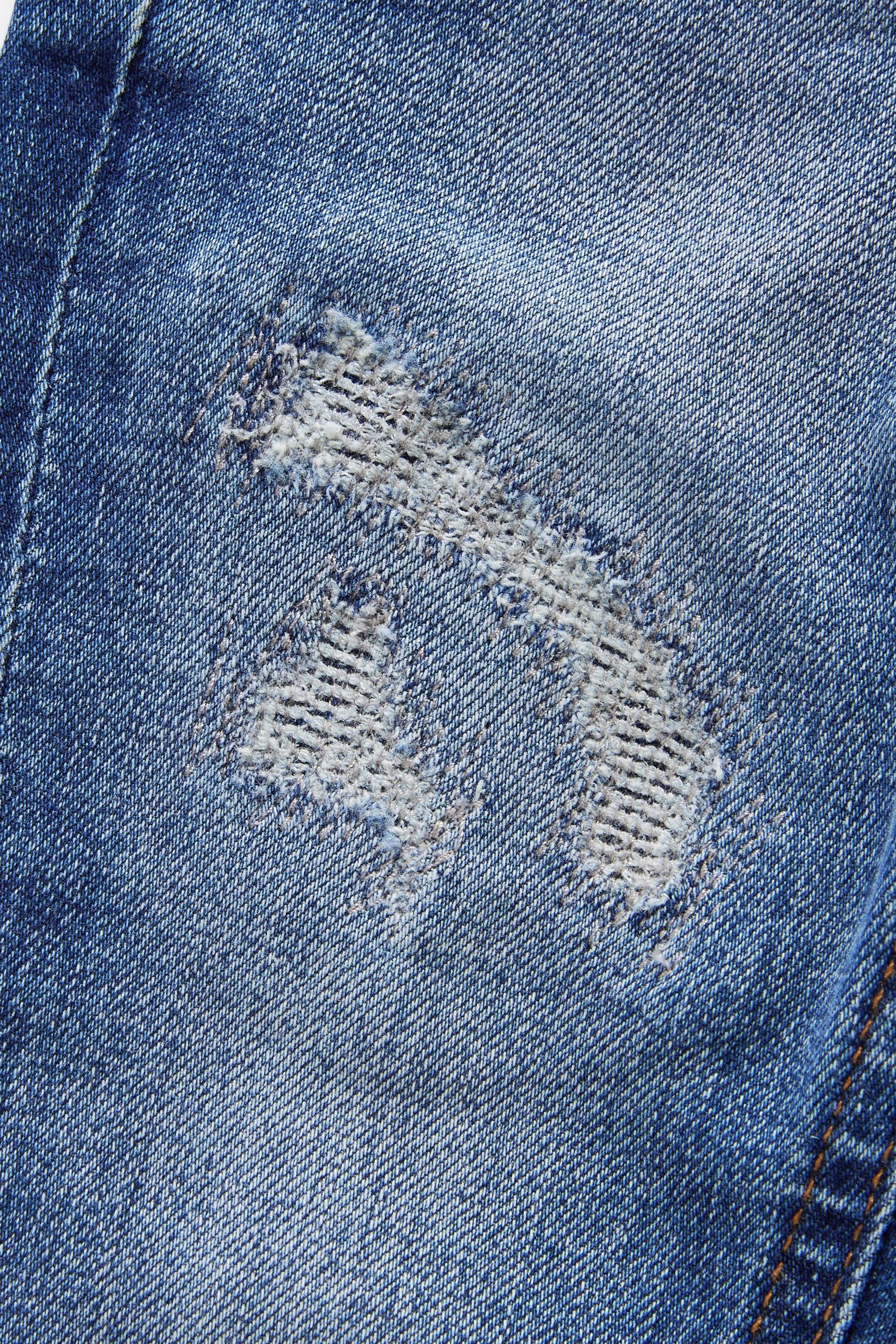 Mid in Next Destroyed-Jeans Used-Optik Denim Blue Jeans (1-tlg)