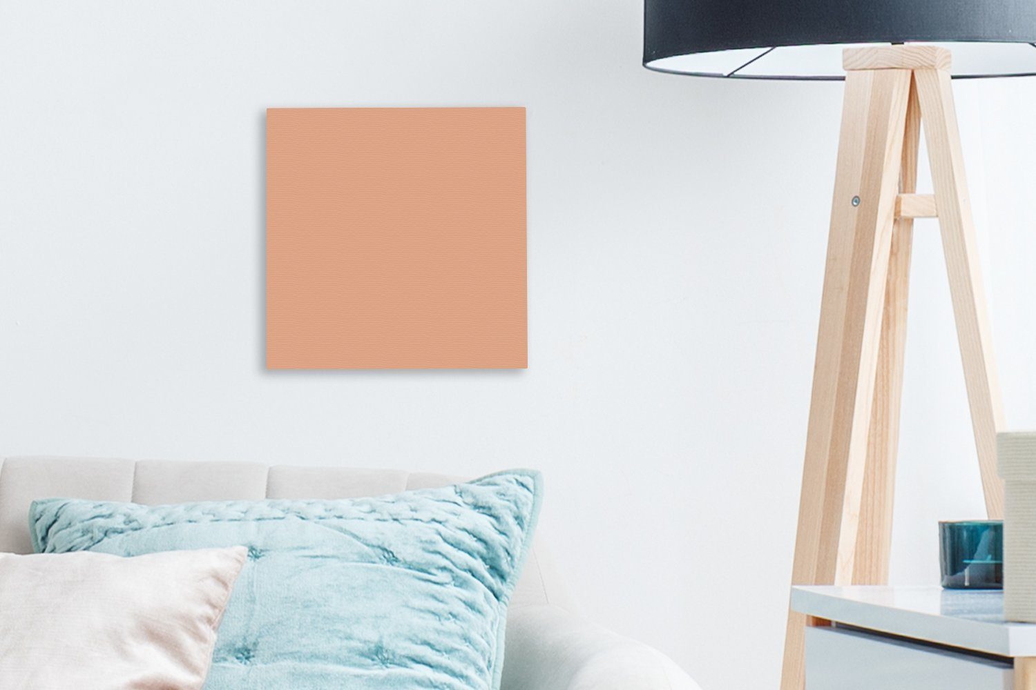 bunt - Aprikose Leinwandbild Einfarbig Bilder Leinwand Orange, für Schlafzimmer - St), - - OneMillionCanvasses® Rosa Pastell Wohnzimmer (1